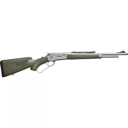 Davide Pedersoli 010G732457 Boarbuster Guidemaster-X 45-70 Gov 5+1 19" Silver Cerakote Threaded Barrel & Receiver w/Picatinny Rail, Green Adj Cheek Riser Synthetic Stock