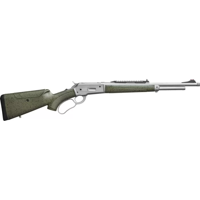 Davide Pedersoli 010G732457 Boarbuster Guidemaster-X 45-70 Gov 5+1 19" Silver Cerakote Threaded Barrel & Receiver w/Picatinny Rail, Green Adj Cheek Riser Synthetic Stock