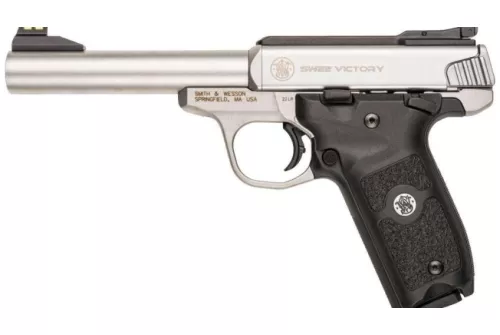 Smith & Wesson Sw22 Victory Handgun .22 LR 10Rd Magazines (2) 5.5" Barrel Silver With Black Grip Used 108490U 022188869866