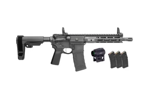 Springfield Armory STV995300BV2SBA3PAC SAINT Victor Gear Pac 300 Blackout 30+1 9.50" Black Nitride Threaded Barrel, Black Hardcoat Anodize Aluminum Receiver w/ Rail, M-LOK Handguard, Black Polymer SB