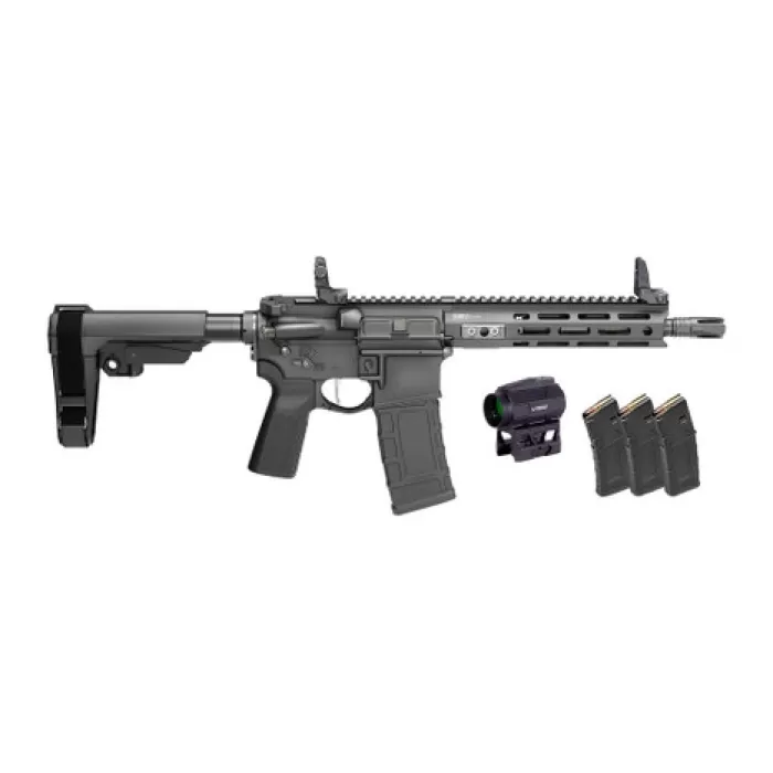 Springfield Armory STV995300BV2SBA3PAC SAINT Victor Gear Pac 300 Blackout 30+1 9.50" Black Nitride Threaded Barrel, Black Hardcoat Anodize Aluminum Receiver w/ Rail, M-LOK Handguard, Black Polymer SB