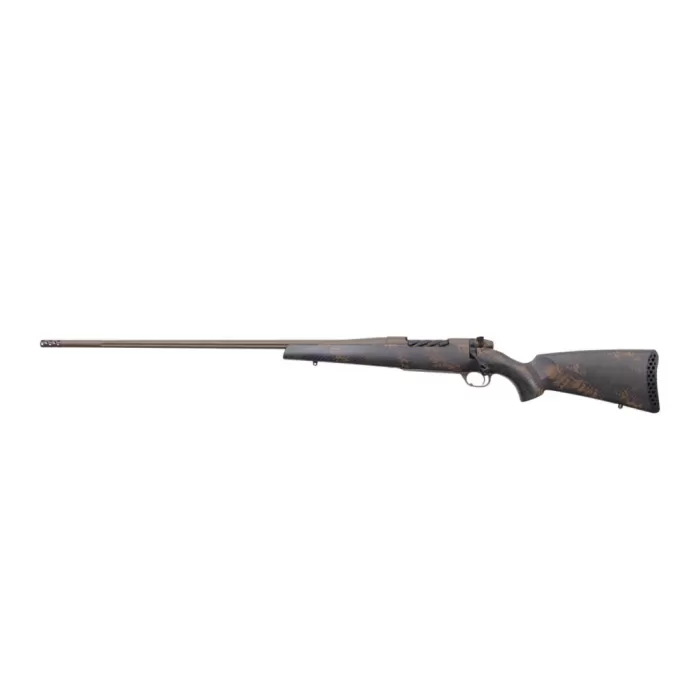 Weatherby MBC20N338WL6B Mark V Backcountry 2.0 338 WBY RPM 4+1 24" + 2" Patriot Brown Cerakote Fluted Threaded Barrel, Steel Drilled & Tapped Receiver, Black w/Brown Accents Fixed Peak 44 Blacktooth C