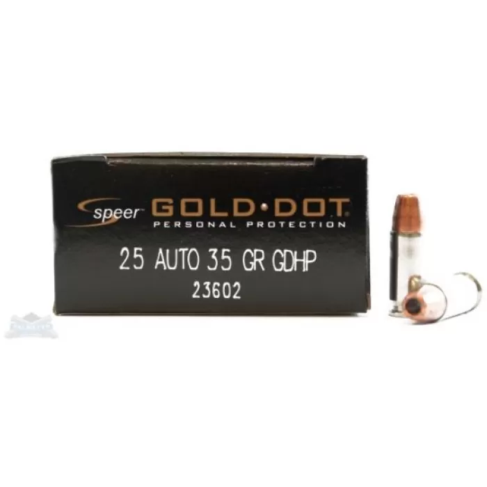 Speer 25 Auto/ACP 35gr Gold Dot Ammunition 20rds - 23602