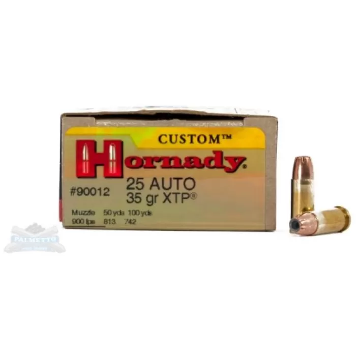Hornady 90012 Custom 25 ACP 35 gr XTP Jacket Hollow Point 25 Bx/ 10 Cs Hornady 90012 Custom 25 ACP 35 gr XTP Jacket Hollow Point 25 Bx/ 10 Cs
