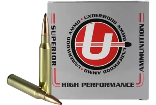 Underwood Ammo .338 Lapua 300 Grain Hollowpoint Boat Tail Match Nickel Plated Brass Cased Rifle Ammo, 10 Rounds, 856