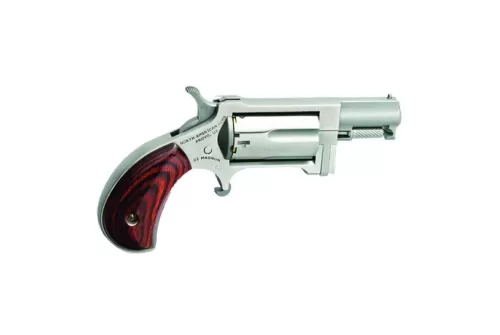 North American Arms Sidewinder 22 Magnum 5rd Single Action Revolver, Stainless W/Wood Grips - NAA-SW