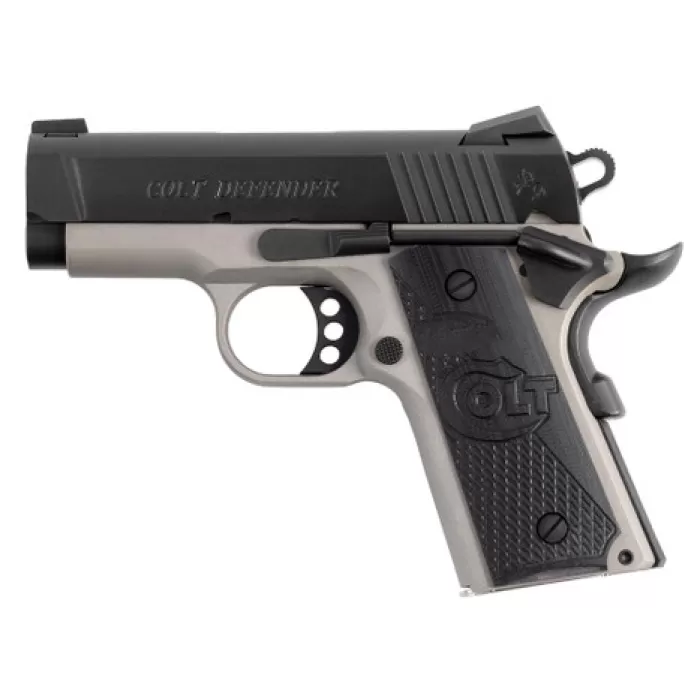 COLT'S MANUFACTURING Defender 45 ACP 3in 7rd Cerakote/Blued Pistol (O7000XE-TT)