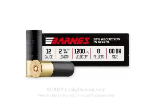 Barnes Bullets 32010 Defense Self Defense 12 Gauge 2.75" 8 Pellets 00 Buck Shot 5 Per Box/ 20 CS