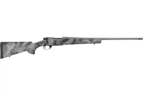 Howa HFN7PRCGL 1500 Fence Line 7mm PRC 3+1 24" Tungsten Cerakote Threaded Barrel, Tungsten Cerakote Aluminum Drilled & Tapped Receiver, Gray Light Camo Fixed Synthetic Stock, Right Hand