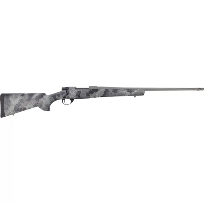 Howa HFN7PRCGL 1500 Fence Line 7mm PRC 3+1 24" Tungsten Cerakote Threaded Barrel, Tungsten Cerakote Aluminum Drilled & Tapped Receiver, Gray Light Camo Fixed Synthetic Stock, Right Hand