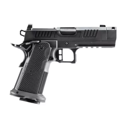 Alpha Foxtrot AA39X1QIG-XDBK19 AF1911 Romulus Compact Frame 9mm Luger 20+1 3.50" Black DLC Threaded Compensated Barrel, Black DLC Stainless Steel Optic Ready/Serrated Slide, Black DLC Stainless Steel