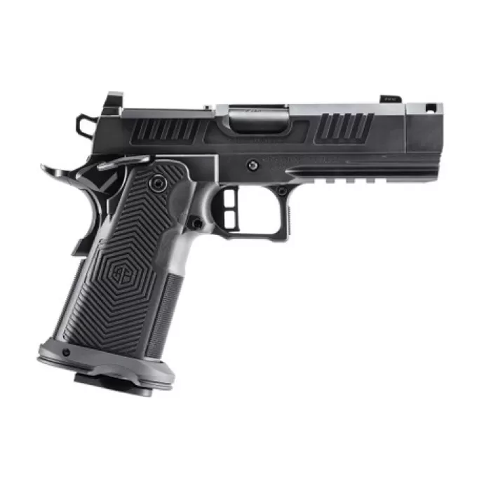 Alpha Foxtrot AA39X1QIG-XDBK19 AF1911 Romulus Compact Frame 9mm Luger 20+1 3.50" Black DLC Threaded Compensated Barrel, Black DLC Stainless Steel Optic Ready/Serrated Slide, Black DLC Stainless Steel
