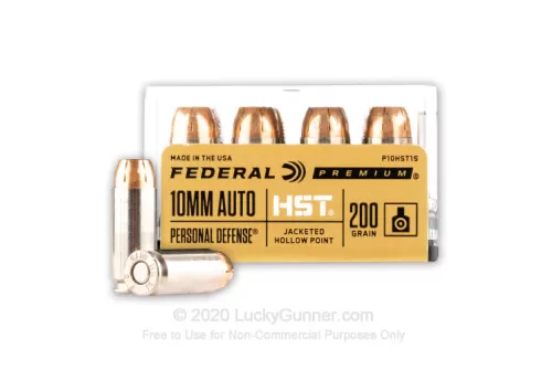 10mm Auto - 200 Grain JHP - Federal Personal Defense HST - 200 Rounds