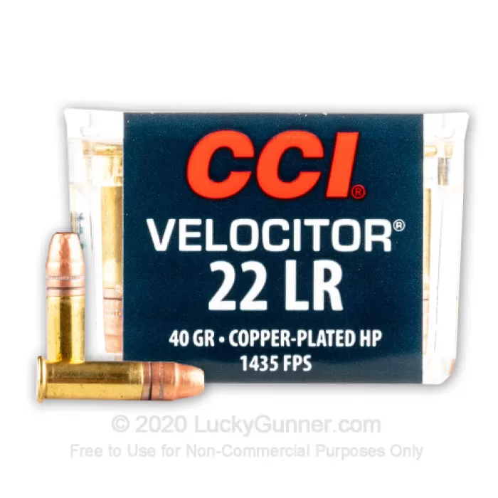 22 LR - 40 gr CPHP - CCI Velocitor - 5000 Rounds 22 LR - 40 gr CPHP - CCI Velocitor - 5000 Rounds
