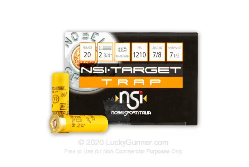 20 Gauge - 2-3/4" 7/8oz. #7.5 Shot - NobelSport - 250 Rounds