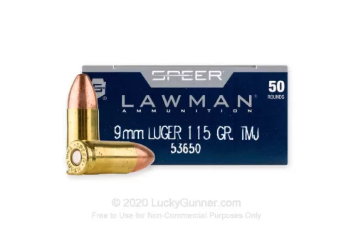 Speer Lawman 9mm Luger Ammo 115 Grain Full Metal Jacket Case of 1000 (20 Boxes of 50)