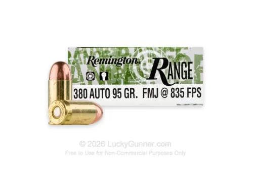 380 Auto - 95 Grain FMJ - Remington Range - 1000 Rounds