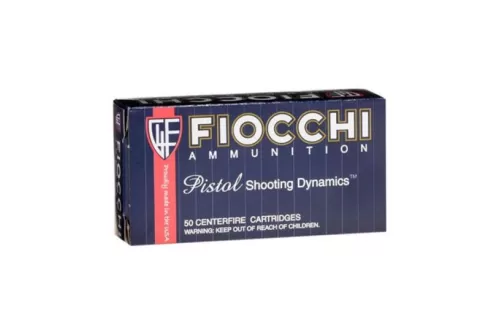 Fiocchi .40 S&W 180gr FMJ Flat Nose Ammunition, 50 Round Box - 40SWD