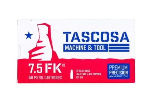 Tascosa Ammunition TMTAMMOF7 7.5FK 101gr Spoon Tip 50 Per Box/12 Case