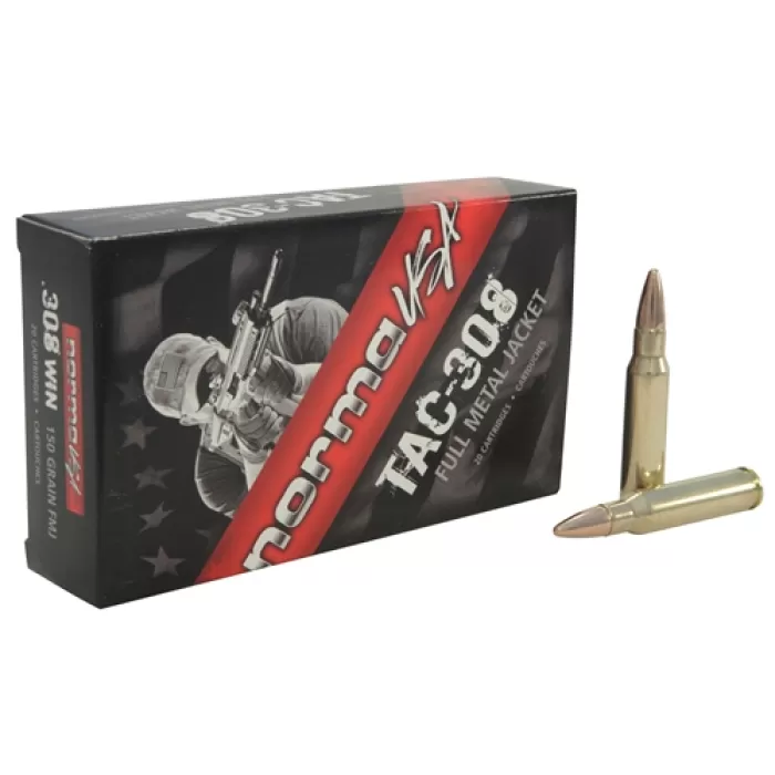 Norma USA TAC Ammo 308 Winchester 150 Grain Full Metal Jacket Ammunition Norma USA TAC Ammo 308 Winchester 150 Grain Full Metal Jacket Ammunition