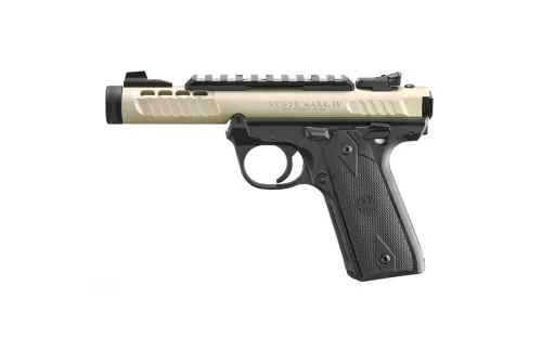 Ruger Mark IV 22/45 Lite .22 LR, 4.4" threaded barrel, 10 round - Honey Badger/Champagne [MPN: 43955]