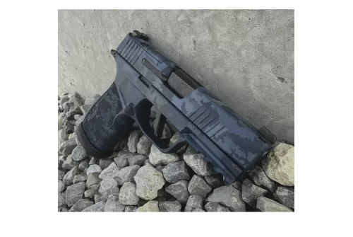 P365-XMACRO TACOPS 9MM 3.7''BBL (4)17RD BLUE MULTI CAMO