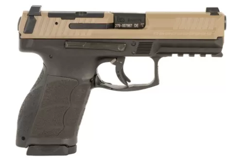 HK 81001196 VP9A1  Full Size 9mm Luger 15+1 4.53" Barrel, Flat Dark Earth Steel Optic Ready/Serrated Slide, Brown Polymer Frame w/Picatinny Rail, Interchangeable Backstrap Grip, Ambidextrous