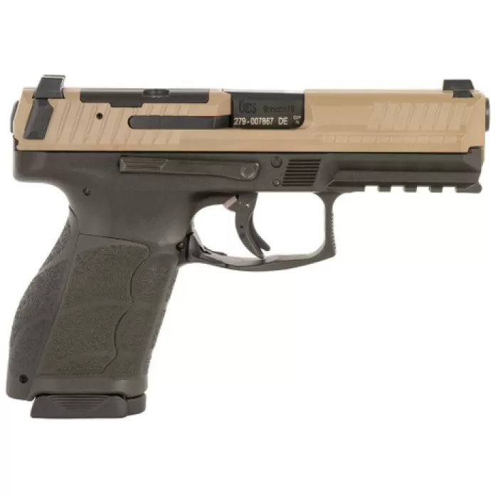 HK 81001196 VP9A1  Full Size 9mm Luger 15+1 4.53" Barrel, Flat Dark Earth Steel Optic Ready/Serrated Slide, Brown Polymer Frame w/Picatinny Rail, Interchangeable Backstrap Grip, Ambidextrous