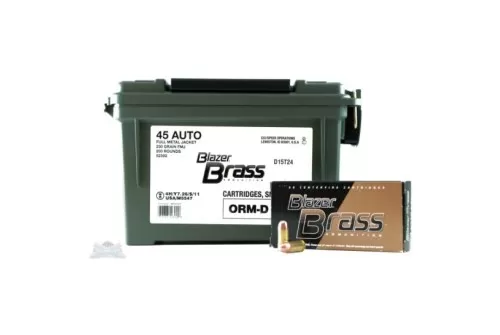 Cci 52302 Blazer  45 Acp 230 GR Full Metal Jacket Round Nose Plano Box 200 Bx/ 1 CS