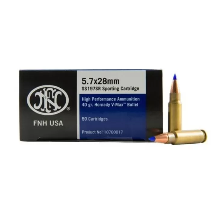FNH 5.7x28 mm 40gr V-MAX 50 Rounds Ammunition - SS197SR FNH 5.7x28 mm 40gr V-MAX 50 Rounds Ammunition - SS197SR