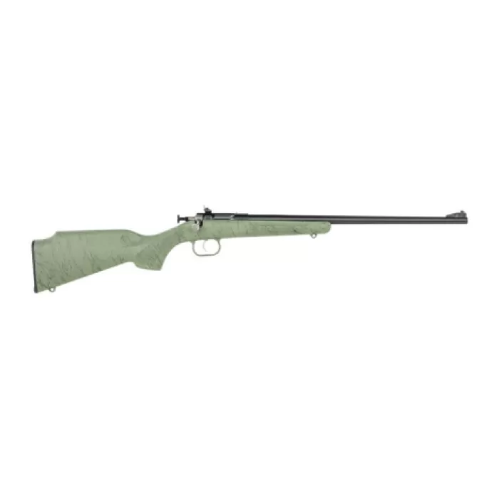 Crickett KSA2342 My First Rifle Gen2 22 LR 1rd 16.13" Blued Single Shot Barrel, Drilled & Tapped Receiver, Green w/Black Webbing Fixed Synthetic Stock
