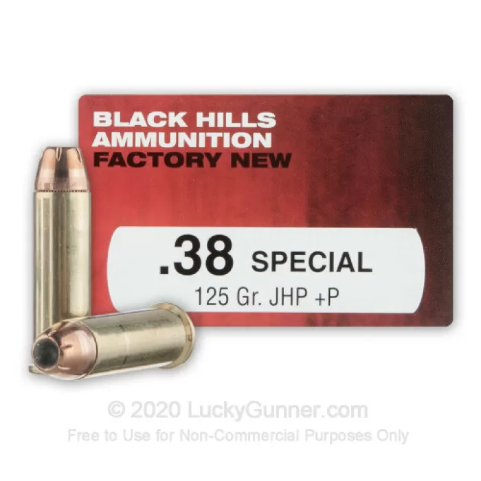 Black Hills Ammunition Handgun, Blkhills D38n2 .38 Spec 125gr Jhp+p 50/box Black Hills Ammunition Handgun, Blkhills D38n2 .38 Spec 125gr Jhp+p 50/box