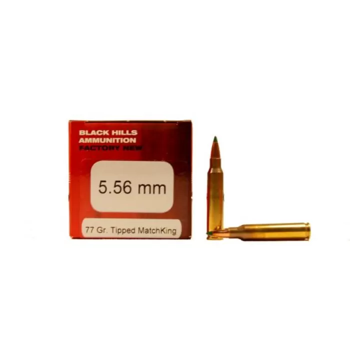 5.56X45MM NATO 77GR TIPPED MATCHKING AMMO - 5.56x45mm NATO 77gr TMK 50/Box 5.56X45MM NATO 77GR TIPPED MATCHKING AMMO - 5.56x45mm NATO 77gr TMK 50/Box