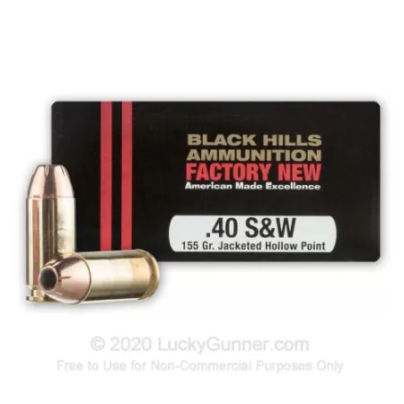 40 S&W - 155 Grain JHP - Black Hills - 20 Rounds