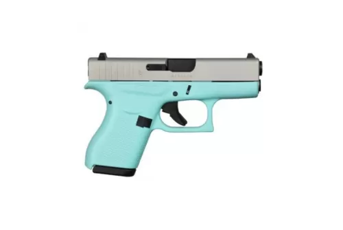Glock G42 .380 ACP Silver Aluminum Cerakote and Robin Egg Blue Subcompact Pistol - UI4250204RESA