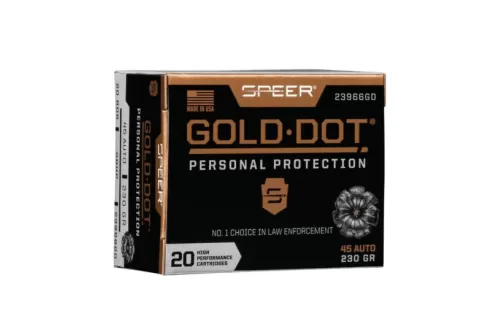 Speer Ammo 23966GD Gold Dot Personal Protection 45 ACP 230 gr Hollow Point (HP) 20 Bx - Dirty Bird Industries