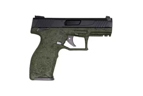 Taurus TX22 22 LR, 4" Barrel, Polymer Frame, Green Splatter/Black, Manual Safety, 16Rd, 2 Magazines
