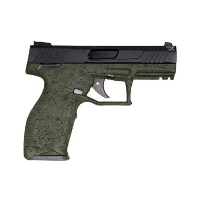 Taurus TX22 22 LR, 4" Barrel, Polymer Frame, Green Splatter/Black, Manual Safety, 16Rd, 2 Magazines