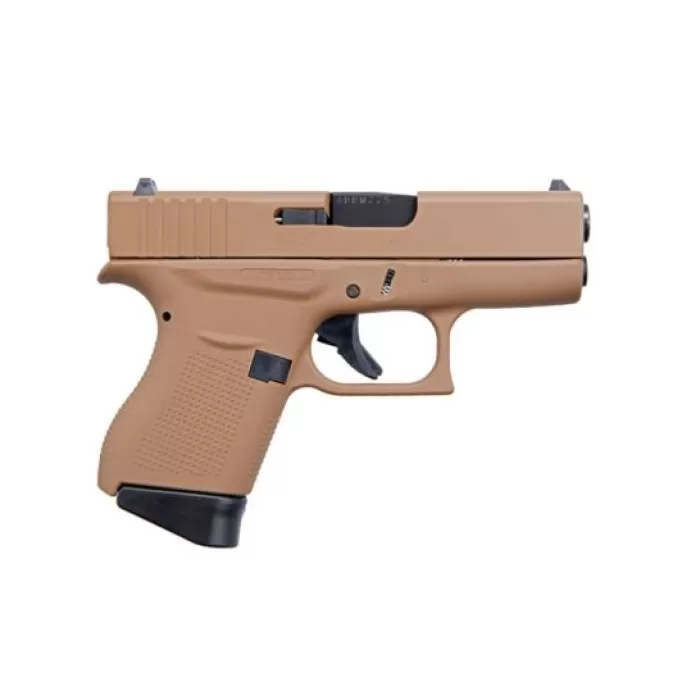 Glock G43 9mm 6rd 3.39" Pistol, FDE - ACG-00825 Glock G43 9mm 6rd 3.39" Pistol, FDE - ACG-00825