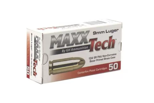 TulAmmo MaxxTech Steel 9mm 124-Grain 50-Rounds FMJ