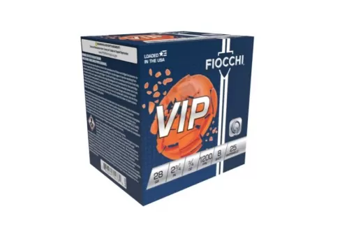 Fiocchi Premium Target 28 Gauge 2-3/4" 8 Shot 3/4 oz Shotshell, 25/Box - 28VIP8