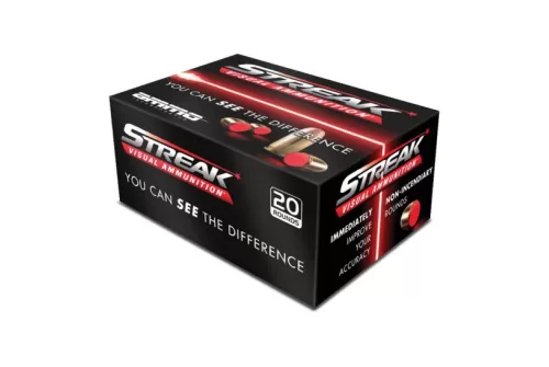 Ammo Inc STREAK 9mm 124 gr TMJ Ammo, 20/Box - 9124TMC-STRK-RED