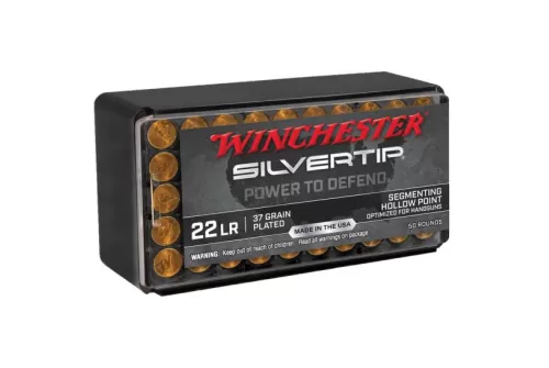 Winchester Silvertip .22lr 37 gr Segmenting HP Ammo, 50/Box - W22LRST