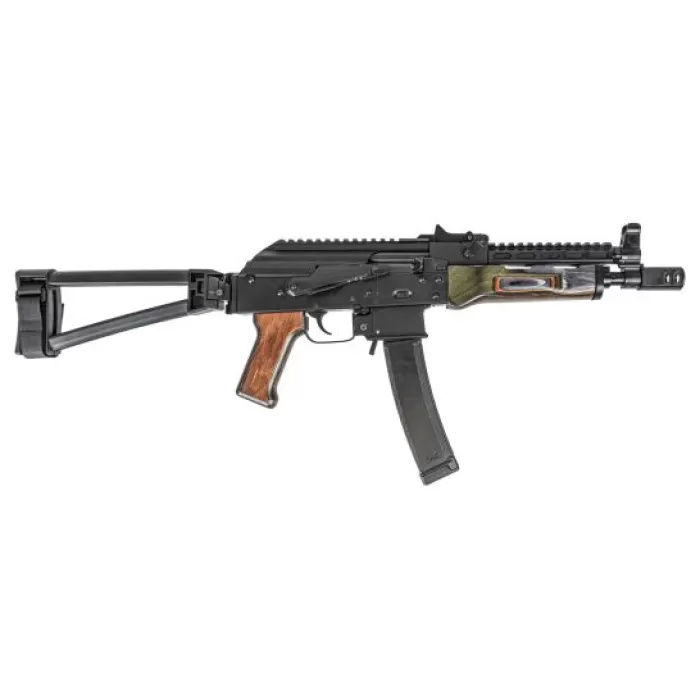 PSA AK-V 9MM VOODOO TRIANGLE FOLDING PISTOL, BLACK WITH SA RAILED GAS TUBE