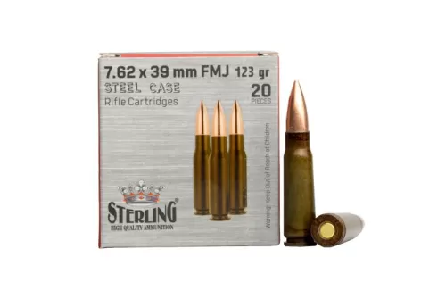 Sterling, 7.62x39mm, 123 Grain, Steel Casing, Case of 1000 Rounds UPC: 8698779967604