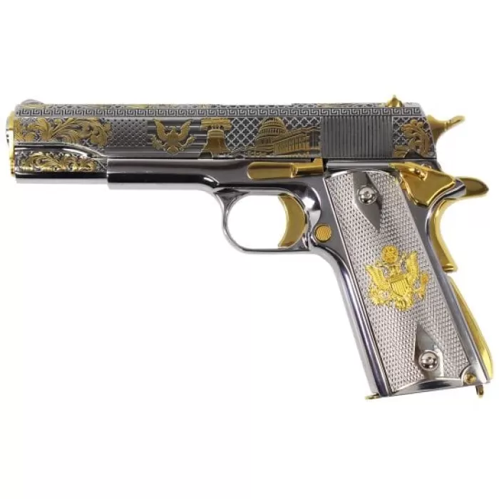 AUTO ORDNANCE AMERICAN PATRIOT 1911 NICKEL AND GOLD AUTO ORDNANCE AMERICAN PATRIOT 1911 NICKEL AND GOLD