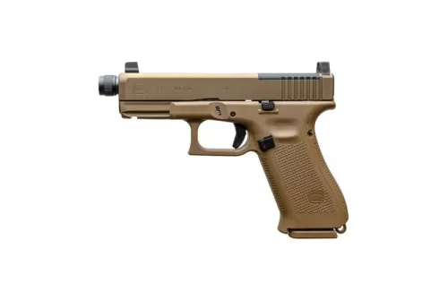 Glock PX1950S03MOSTB 19X MOS Threaded Barrel (1/2x28 Threads) 9mm Desert Tan, 19Rd (2) 17Rd (1)