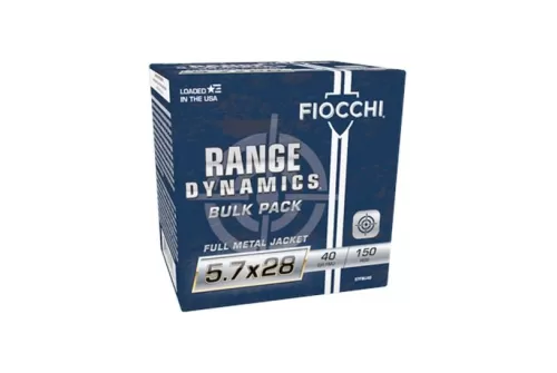 Fiocchi A57FMJ40 Range Dynamics 5.7X28mm 40 gr Full Metal Jacket (FMJ) 150RD BOX