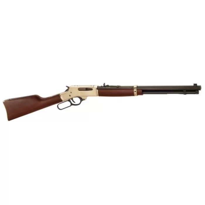 Henry H009B Lever Brass 30-30 Win 5+1 20" Polished Brass American Walnut Right Hand Henry H009B Lever Brass 30-30 Win 5+1 20" Polished Brass American Walnut Right Hand