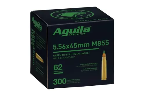 Aguila M855 Green Tip, 5.56x45mm NATO, FMJ, 62 Grain, 300 Rounds